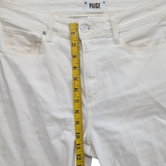 Paige Anessa Wide Leg Jeans Womens White Light Ecru Stretch Denim Size 29 - Picture 9 of 12